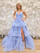 Elegant V-neck Sleeveless Side slit A-line Long Prom Dress,SW2026