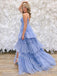 Elegant V-neck Sleeveless Side slit A-line Long Prom Dress,SW2026