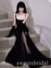Black Shiny Sweetheart Side Slit Mermaid Floor Length Prom Dress,SWS2523