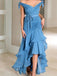 Sexy V-neck Sleeveless Ruffle Mermaid Long Prom Dress,SWS2077