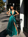 Elegant V-neck Sleeveless Side Slit A-line Long Prom Dress,SWS2111