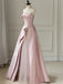 Elegant Strapless Sleeveless A-line Long Prom Dress,SWS2046