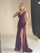 Simple V-neck Side Slit Mermaid Floor Length Prom Dress,SWS2413