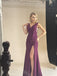 Simple V-neck Side Slit Mermaid Floor Length Prom Dress,SWS2413