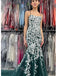 Dark Green Lace Applique Sleeveless Mermaid Floor Length Prom Dress,SWS2246