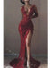 Sexy V-neck Sleeveless Side slit Mermaid Long Prom Dress,SWS2088