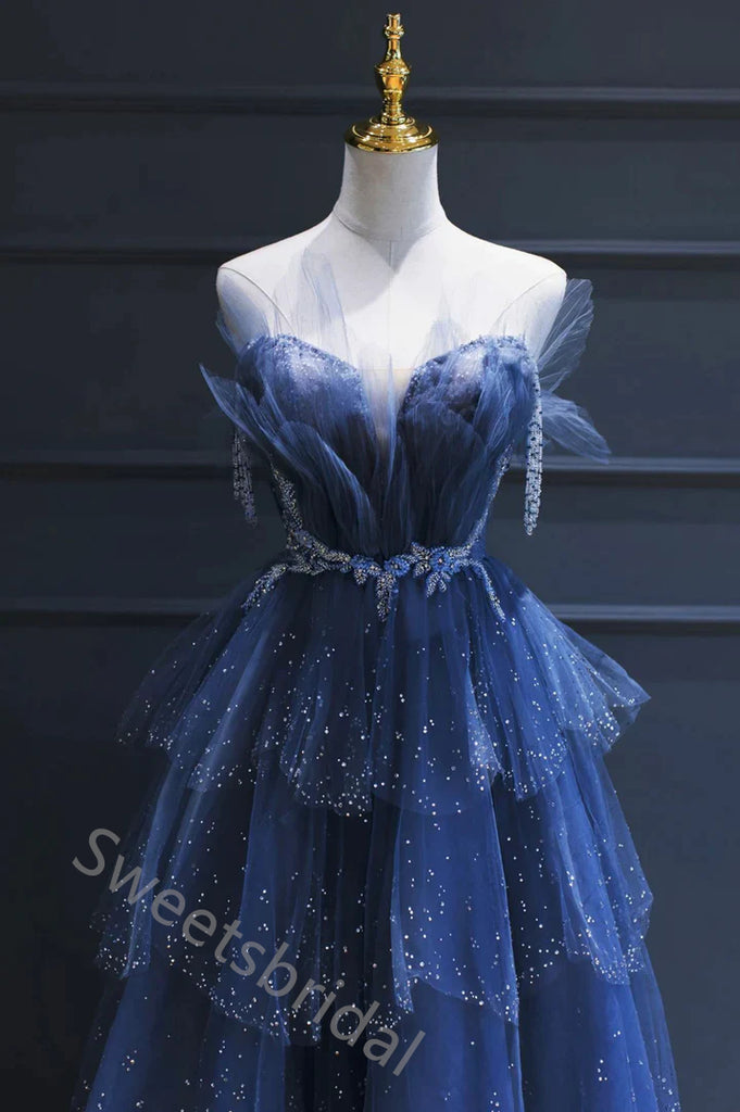 Elegant Sweetheart Sleeveless A-line Long Prom Dress,SWS2130