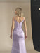 Lilac V-neck Sleeveless Side slit Sheath Long Bridesmaid Dresses, SWE1414