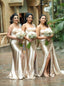 Elegant One shoulder Sleeveless Side slit Mermaid Long Mermaid Dressess, SWE1388