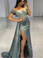 Elegant Sweetheart Off soulder Side slit Sheath Long Prom Dress,SW2008