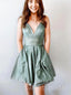Elegant V-neck Sleeveless A-line Short Mini Homecoming Dress, BTW349