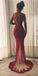 Sexy V-neck Sleeveless Side slit Mermaid Long Prom Dress,SWS2088