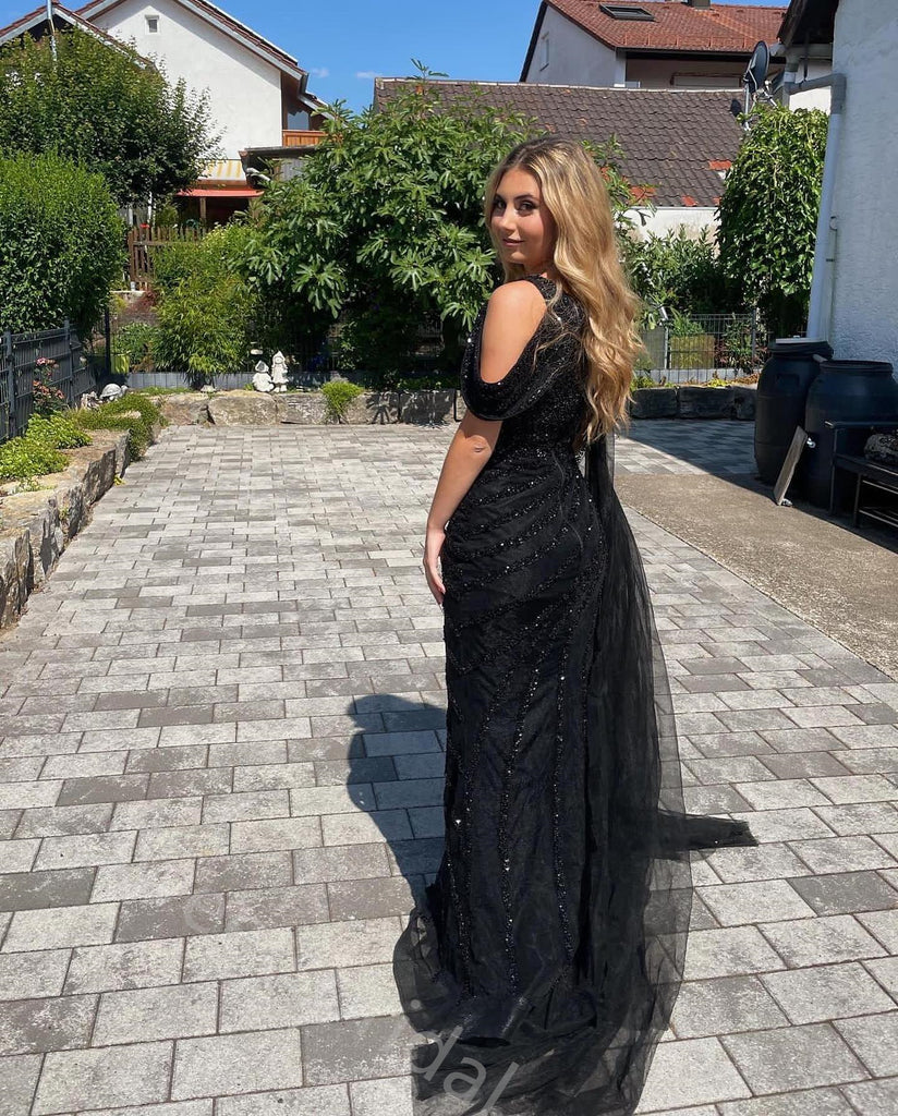 Sexy One Shoulder Sleeveless Side Slit Mermaid Long Prom Dress,SWS2128