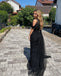 Sexy One Shoulder Sleeveless Side Slit Mermaid Long Prom Dress,SWS2128