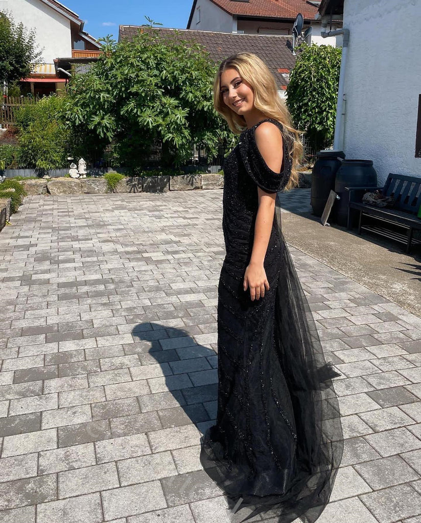 Sexy One Shoulder Sleeveless Side Slit Mermaid Long Prom Dress,SWS2128
