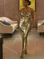 Sparkly Jewel Sleeveless Mermaid Long Floor Length Prom Dress,SWS2374