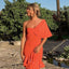 Elegant One Shoulder Ruffle Sleeveless Mermaid Long Prom Dress,SWS2092