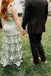 Sage Ruffle V-neck Side Slit Sleeveless A-line Long Floor Length Prom Dress,SWS2345