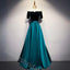 Elegant Off Shoulder Half Sleeves A-line Floor Length Prom Dress,SWS2172