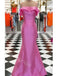 Pink Ruffle Sleeveless Simple Mermaid Floor Length Prom Dress,SWS2271