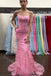 Sexy Spaghetti Straps Sleeveless Mermaid  Long Prom Dress,SWS2141