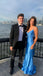 Ocean Blue Sleeveless V-neck Mermaid Floor Length Prom Dress,SWS2259