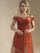 Sexy Off Shoulder Sleeveless Side Slit A-line Floor Length Prom Dress,SWS2396