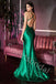 Sexy Spaghetti straps V-neck  Sleeveless Mermaid Long Prom Dress,SW2000