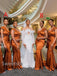 Mismatched Elegant One shoulder Sleeveless Mermaid Long Bridesmaid Dressess, SWE1397