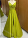 Moss Green Jewel Sleeveless A-line Floor Length Prom Dress,SWS2237