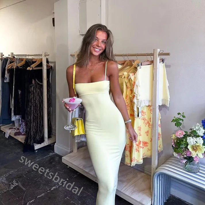 Sexy Spaghetti Straps Sleeveless Mermaid Long Floor Length Prom Dress,SWS2350