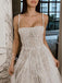 Sparkly Pearl  Square Sleeveless A-line  Wedding Dresses,DB0336