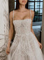 Sparkly Pearl  Square Sleeveless A-line  Wedding Dresses,DB0336
