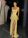 Sexy Square Sleeveless Side Slit Mermaid Long Prom Dress,SWS2121