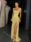 Sexy Square Sleeveless Side Slit Mermaid Long Prom Dress,SWS2121