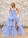 Elegant V-neck Sleeveless Side slit A-line Long Prom Dress,SW2026