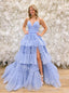 Elegant V-neck Sleeveless Side slit A-line Long Prom Dress,SW2026