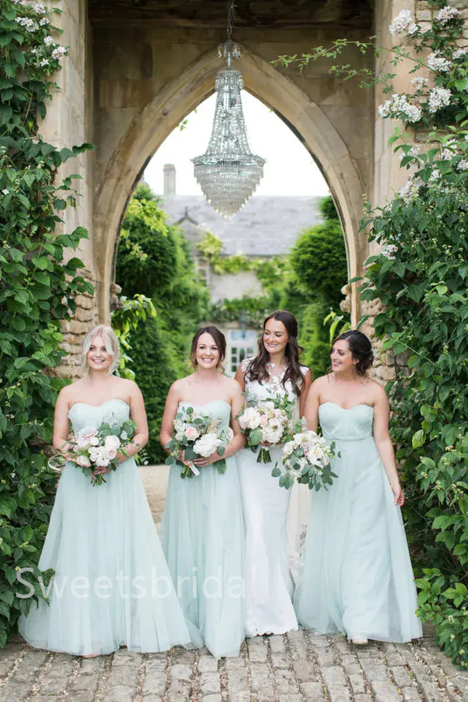 Elegant Sweetheart Sleeveless A-line Long Bridesmaid Dressess, SWE1391
