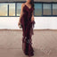 Elegant V-neck Sleeveless Ruffle Mermaid Long Prom Dress,SW2033