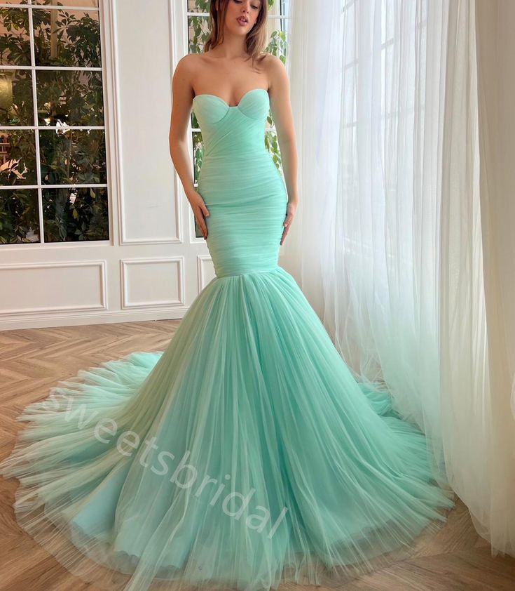 Elegant Sweetheart Sleeveless Mermaid Floor Length Prom Dress,SWS2263