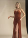 Sexy V-neck Sleeveless Side Slit Mermaid Floor Length Prom Dress,SWS2420