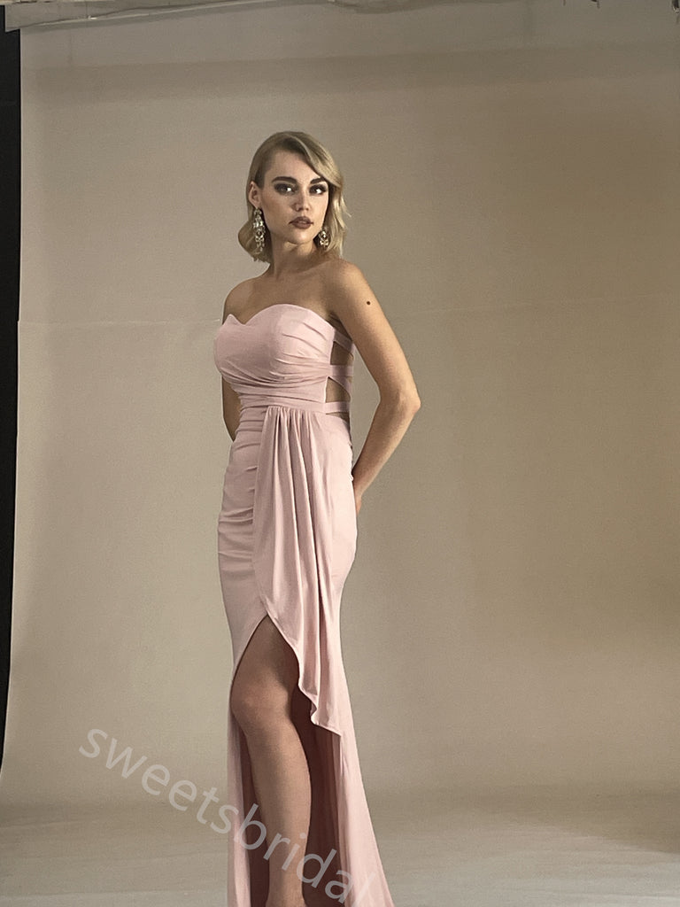 Sexy Sweetheart Sleeveless Side Slit Mermaid Floor Length Prom Dress,SWS2421