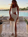 Sexy One Shoulder Sleeveless Side Slit Mermaid Long Prom Dress,SWS2168