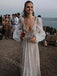 Sexy Deep V-neck Long Sleeves Floor Length Prom Dress,SWS2170