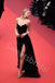 Sexy V-neck Sleeveles Side slit A-line Long Prom Dress,SW2006