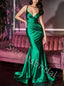 Sexy Spaghetti straps V-neck  Sleeveless Mermaid Long Prom Dress,SW2000