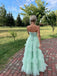 Sexy Strapess Sleeveless Ruffle A-line Floor length Prom Dress,SWS2165