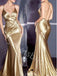 Sexy Spaghetti straps V-neck  Sleeveless Mermaid Long Prom Dress,SW1999