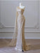 Sexy One Shoulder Sleeveless Side Slit Mermaid  Long Prom Dress,SWS2145