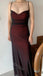 Black And Red V-neck Sleeveless Side Slit Mermaid Floor length Prom Dress,SWS2167